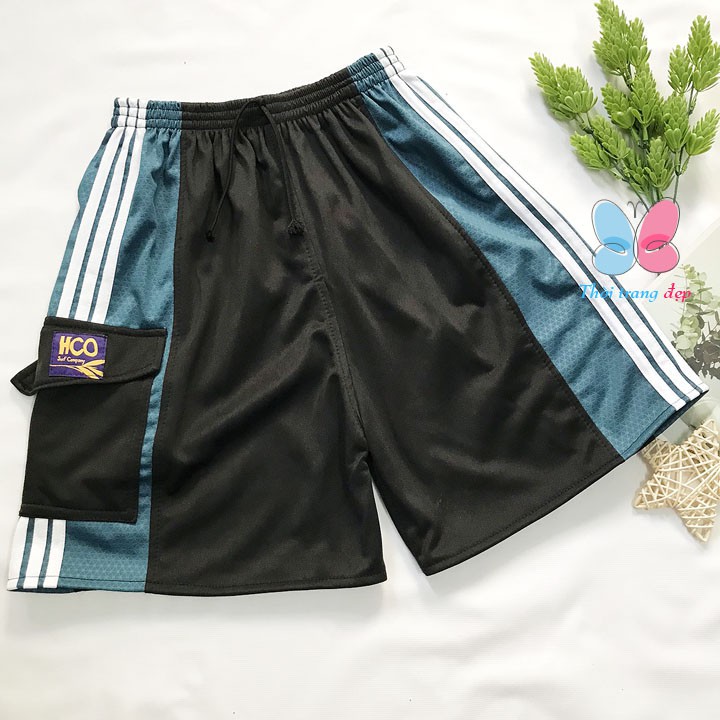 Quần đùi short nam ngắn từ 55kg-65kg thể thao mặc nhà thun phối túi hộp - QN52