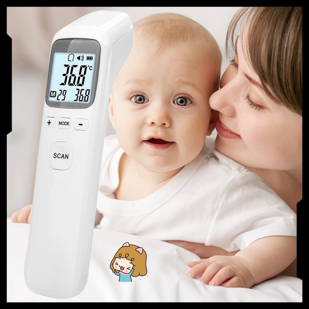 Nhiệt kế hồng ngoại nhựa ABS màn hình LCD đo nhiệt độ qua trán không cần tiếp xúc Thermometer