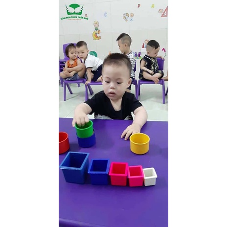 Lồng Hộp Vuông, Lồng Hộp Tròn Bằng Nhựa 6 Chi Tiết Đồ Chơi Thông Tư 02 Mầm Non