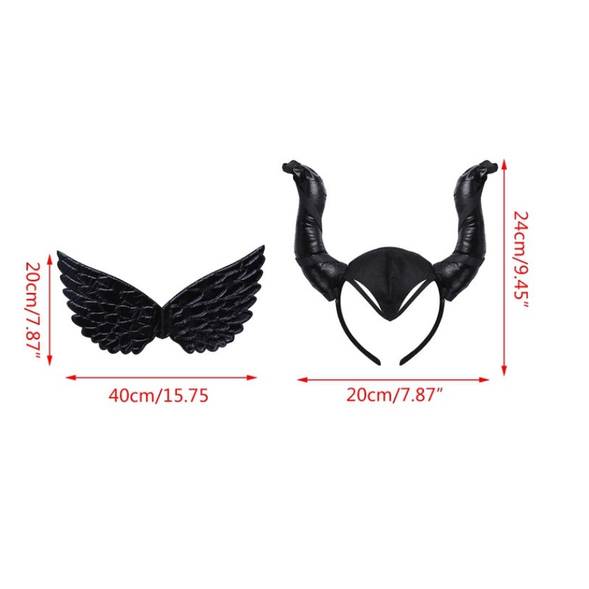 💥 Băng Đô Hình Đôi Sừng và Cánh Đen Hóa Trang Lễ Halloween Ác Quỷ Magnificent 💥FOLLOW TẶNG 3K💥HÀNG CÓ SẴN💥 001550