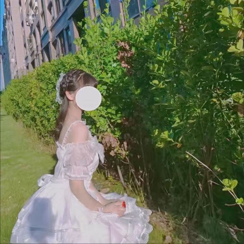 DISNEY Đầm Lolita Họa Tiết Hoa Phong Cách retro Pháp Ngọt Ngào Dễ Thương