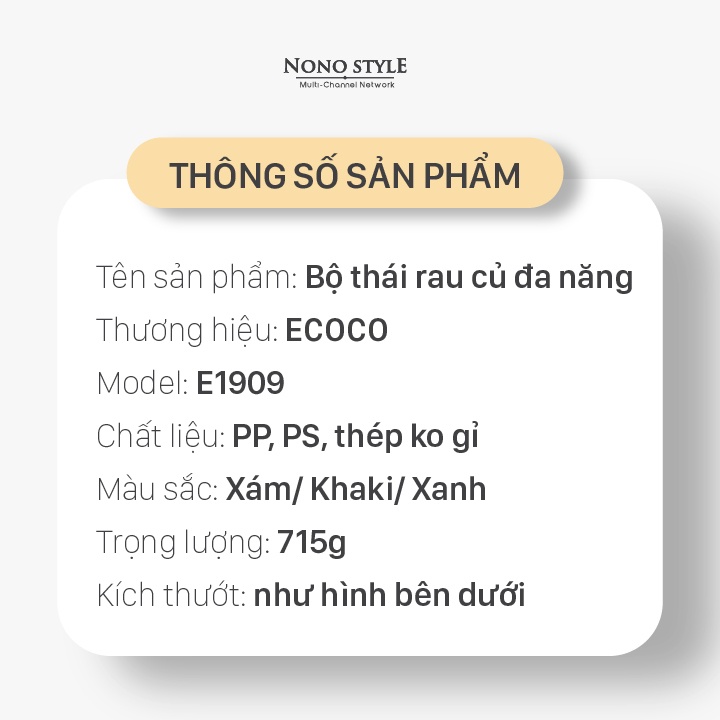 Bộ thái rau củ đa năng ECOCO - Nhự cao cấp, thiết kế nhỏ gọn tiện lợi - BẢO HÀNH 3 THÁNG