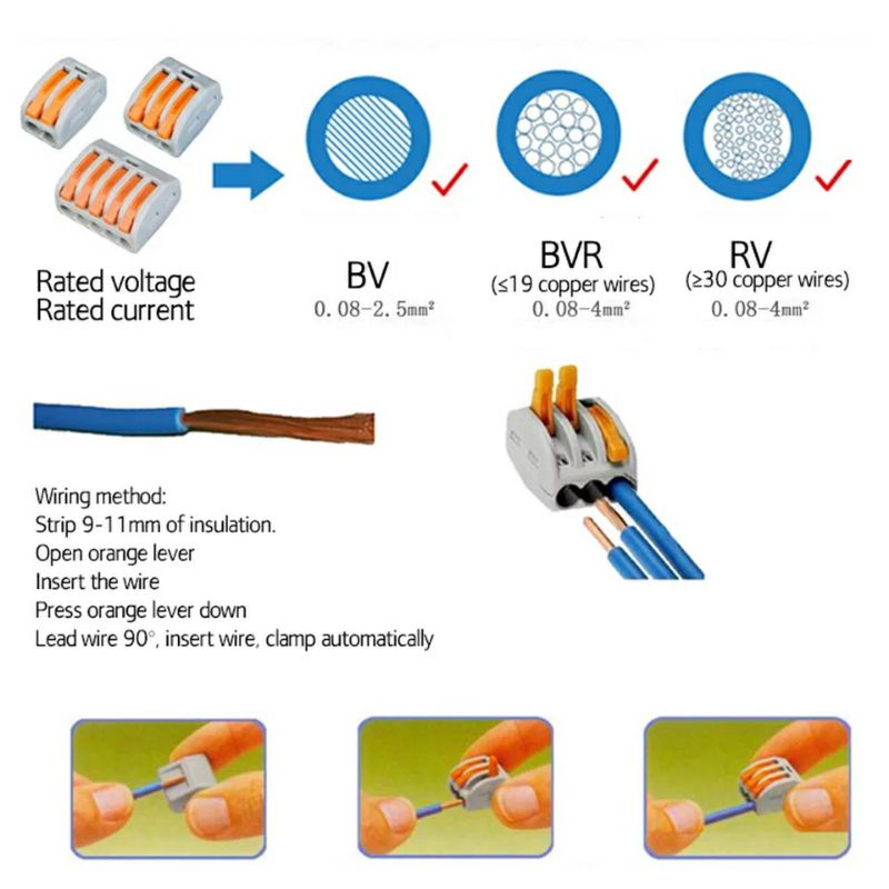 Đầu Nối Dây Điện Nhanh Chóng Mini PCT-222 212 213 214 215