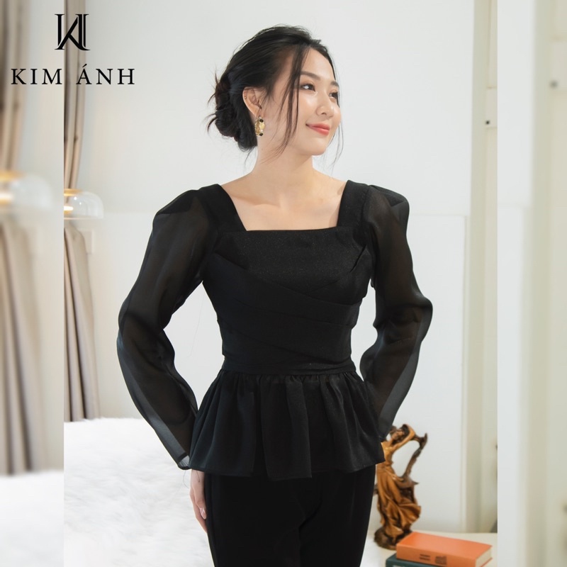 Áo Kiểu Thiết Kế Nữ, Áo Sơ Mi Nữ Công Sở Kim Ánh Anisa Top Tay Dài Thanh Lịch | BigBuy360 - bigbuy360.vn