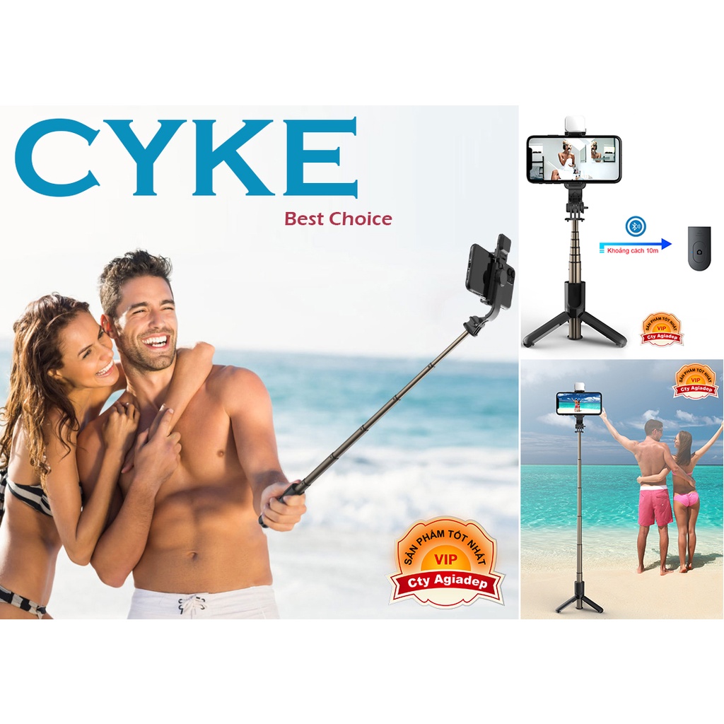 Gậy chụp ảnh tự sướng selfie CYKE CL10S có ánh sáng