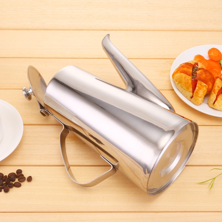 Ấm inox 304 dáng cao dung tích 2 lít cao cấp chuyên đựng trà, cà phê, nước gia vị, nước lẩu nhà hàng"