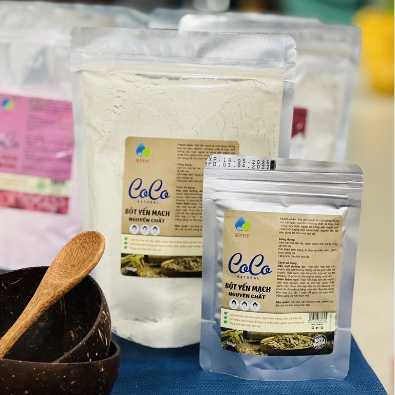 500gr Mặt nạ bột yến mạch nguyên chất bột yến mạch sữa tươi trắng da , mờ thâm nám, phục hồi da hư tổn, tẩy da chết
