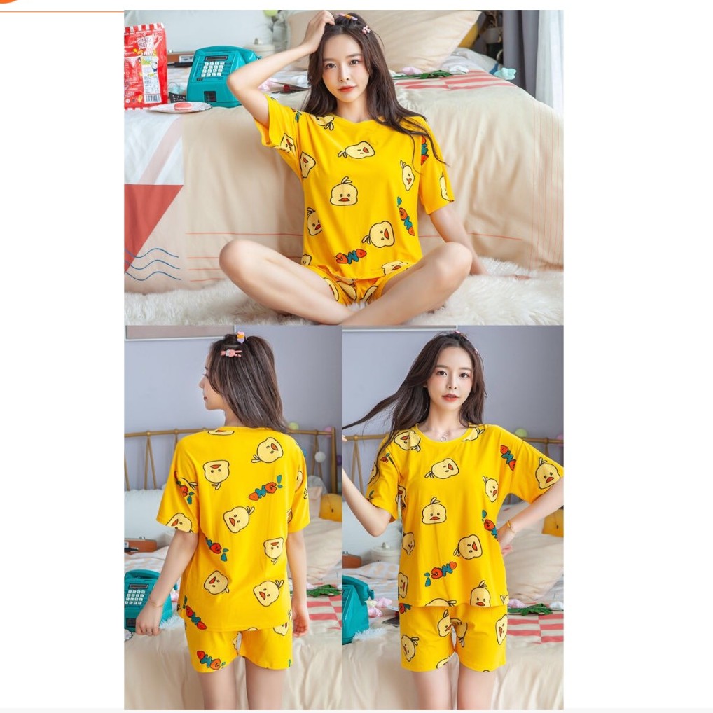 [QUẦN ÁO NGỦ NỮ HÈ 2021] [100% COTTON thun lạnh ]  - Set bộ đồ ở nhà cộc tay phong cách Hàn Quốc | BigBuy360 - bigbuy360.vn