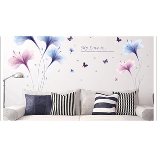 Decal dán tường hình hoa xanh - lucy259