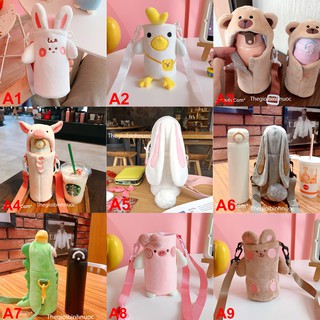 Túi Đựng Bình Nước Giữ Nhiệt Thỏ , Gấu , Khủng Long , Heo , Unicorn T63