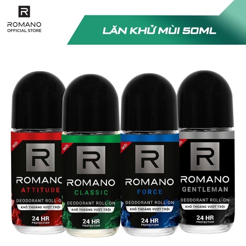 Lăn Khử Mùi Romano 50ml Khô Thoáng 24h