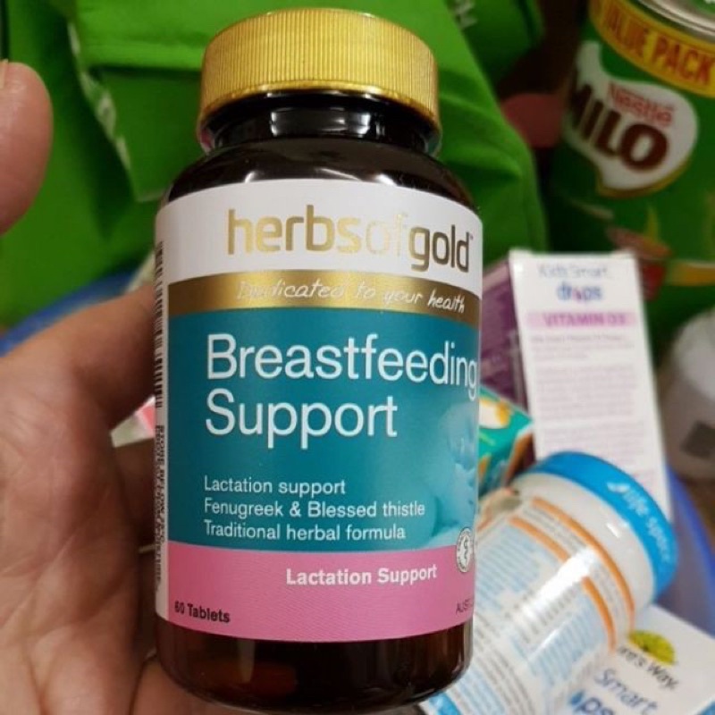 Viên uống Lợi Sữa Herbs of Gold Breast feeding Support Úc 60 viên