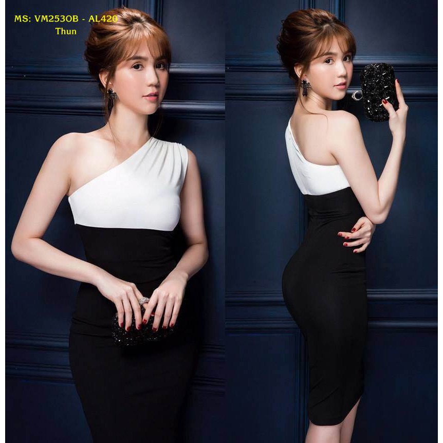 Đầm Ôm Body Ngọc Trinh Thiết Kế Lệch Vai