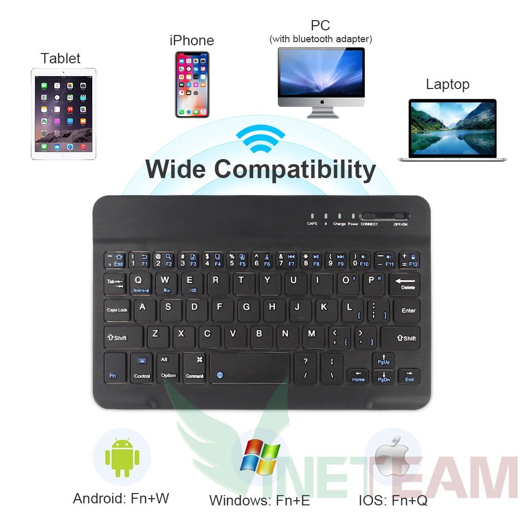 Bàn phím Bluetooth mini cho máy tính bảng ,Laptop có thể sạc lại