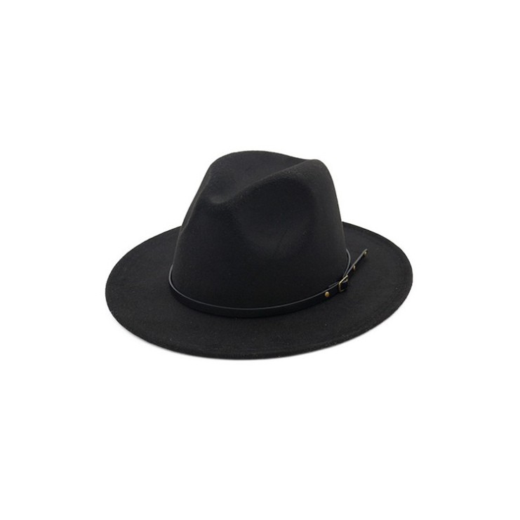 Mũ Phớt Fedora Nam Nữ Rộng Vành Chất Liệu Nỉ FN3, Nón Phớt Vintage Chụp Ảnh, Đi Biển Viền Khoá Da Đen Nhỏ - Tại Hà Nội