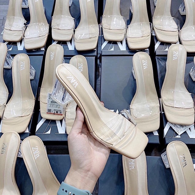 Guốc Zara trong suốt loại đẹp+ video tự quay
