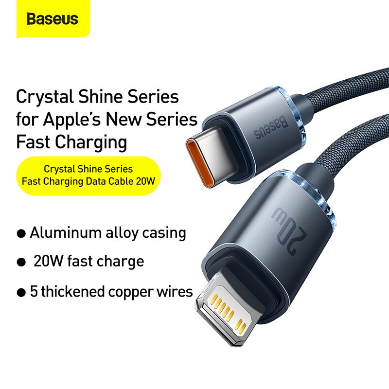 [ PD 20W ] Dây cáp sạc / đồng bộ dữ liệu Baseus PD 20W cổng USB C to Lightning cho iPhone 11 Pro