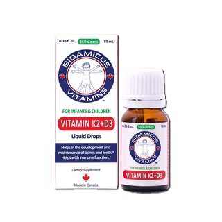 BioAmicus Vitamin D3K2MK7 Bao Kép 10ml chống còi xương và tăng chiều cao