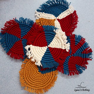 Lót ly, bình hoa macrame độc đáo phong cách vintage, lót ly handmade 100%