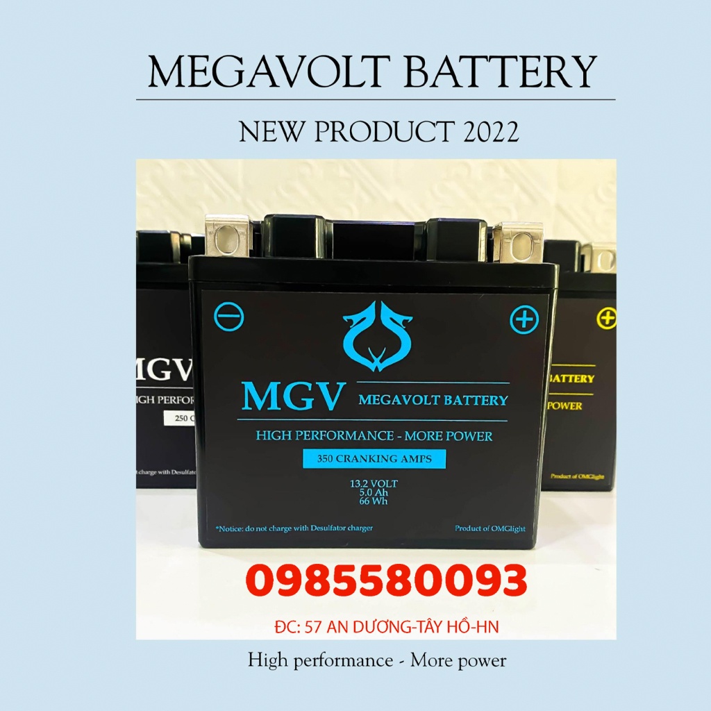 Bình pin MGV - MEGAVOLT BATTERY 250CA - 350CA - 1000CA+