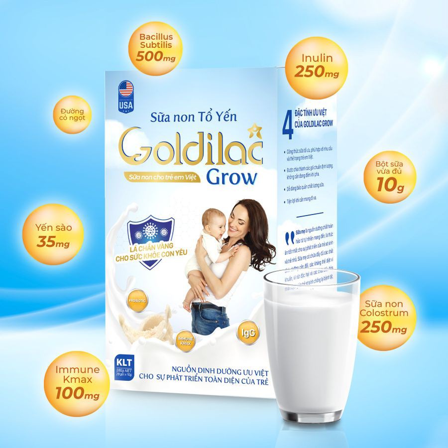 [Bán lẻ] Goldilac Grow 392G - sữa non tổ yến dành cho bé