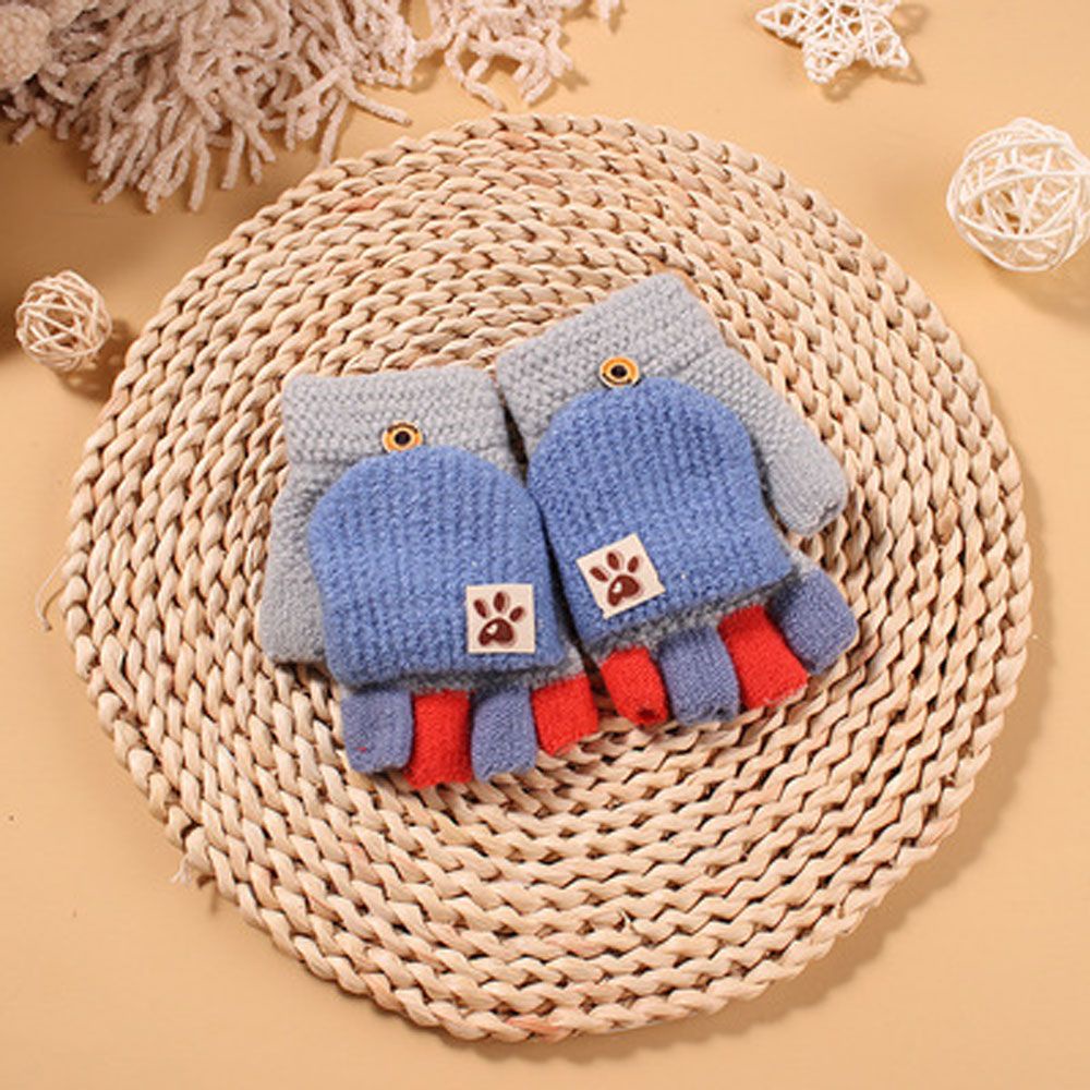 Găng tay hở ngón nhiều màu giữ ấm mùa đông dành cho bé trai gái