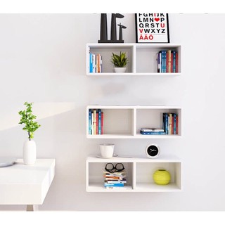 kệ sách treo tường mẫu 2 ngăn đơn giản tiện lợi