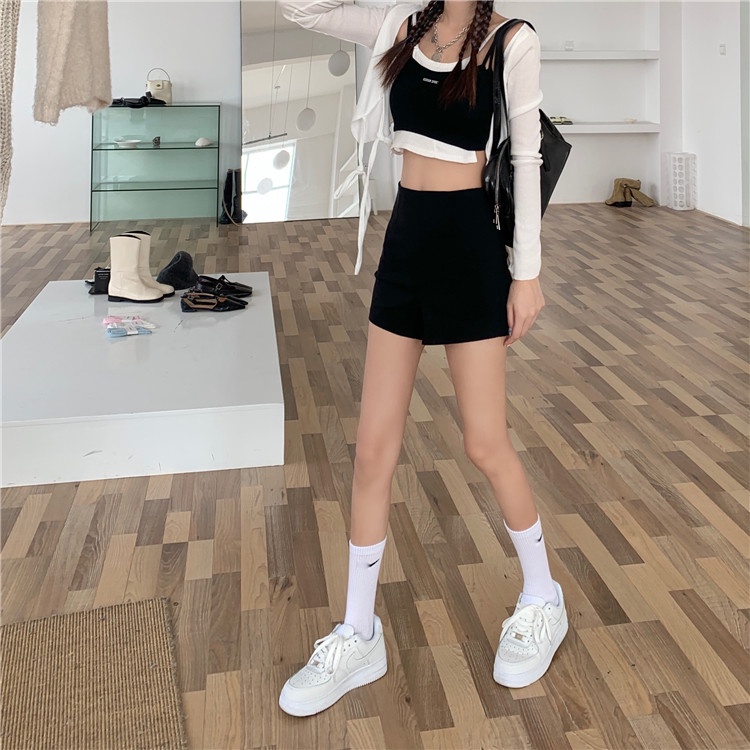 Quần đùi Xiaozhainv lưng cao thời trang mùa xuân cho nữ