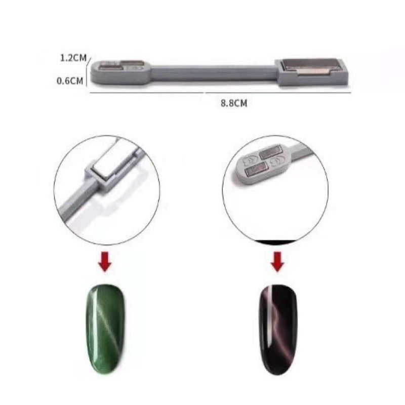 Nam châm 2 đầu hơ sơn gel mắt mèo làm móng tay chân
