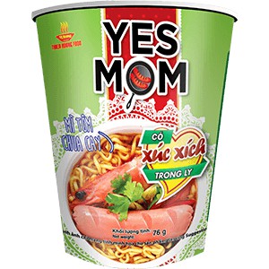 mì ly xúc xích yes mom tôm chua cay 24ly/ thùng