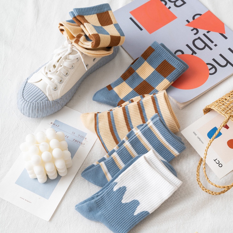 Vớ cotton Mỏng Kẻ Sọc Thoáng Khí Thời Trang Mùa Hè Cho Nữ