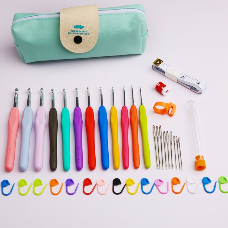 Aoto Bộ 41 Dụng Cụ Móc Đan Len Thủ Công Tay Cầm Mềm Mại