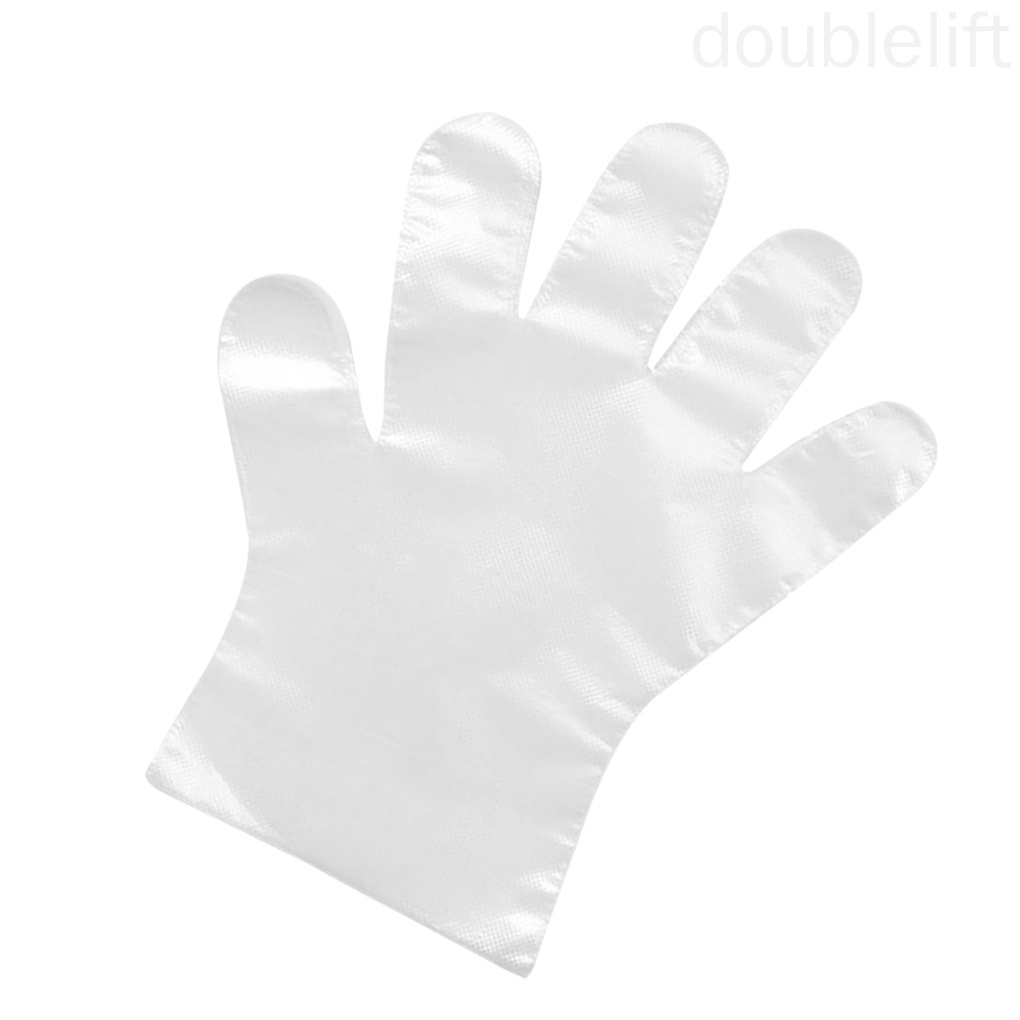 Set 100 Găng Tay Vệ Sinh Bằng Pe Trong Suốt Chống Trượt Dùng Một Lần Tiện Dụng Cho Nhà Hàng / Trường Học