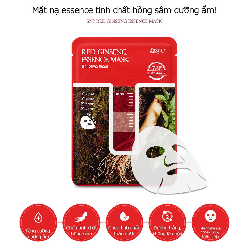 Mặt nạ dưỡng da cấp ẩm tinh chất nhân sâm SNP Ginseng Essence Mask