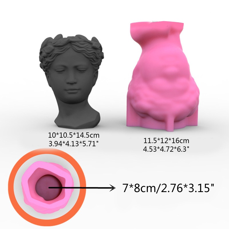Khuôn Silicone Làm Chậu Cây Sen Đá Diy
