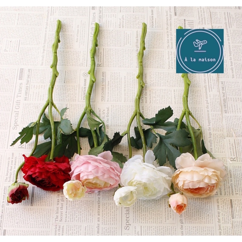 Cành hoa mao lương lụa trong cao 35cm đẹp mềm mại sang trọng, hoa cưới, hoa cô dâu, hoa lụa thiết kế