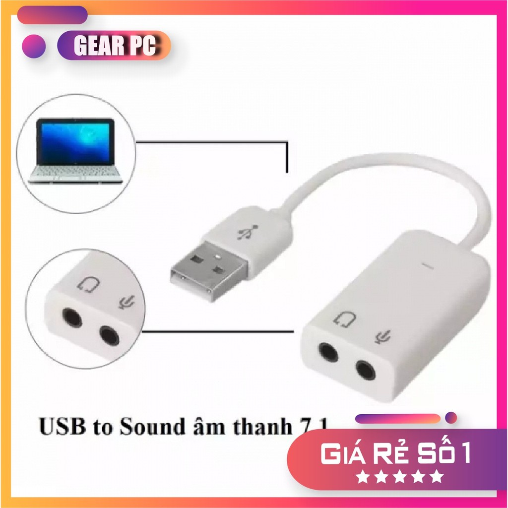 Usb Sound 7.1 có dây - Cáp Chuyển Đổi Từ USB ra âm thanh cổng 3.5, hàng chất lượng