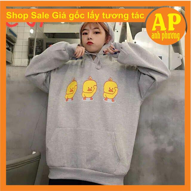 Áo phông hodie đàn gà con💝Chất liệu nỉ bông💝form thụng nam nữ kiểu dáng unisex💝có túi bụng và dây rút mũ