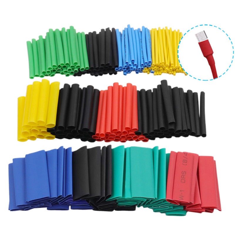 Set 530 ống co nhiệt polyolefin bọc quấn dây cáp dây điện nhiều loại