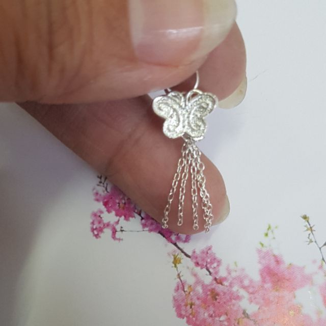 Charm bạc treo 925 bướm trắng