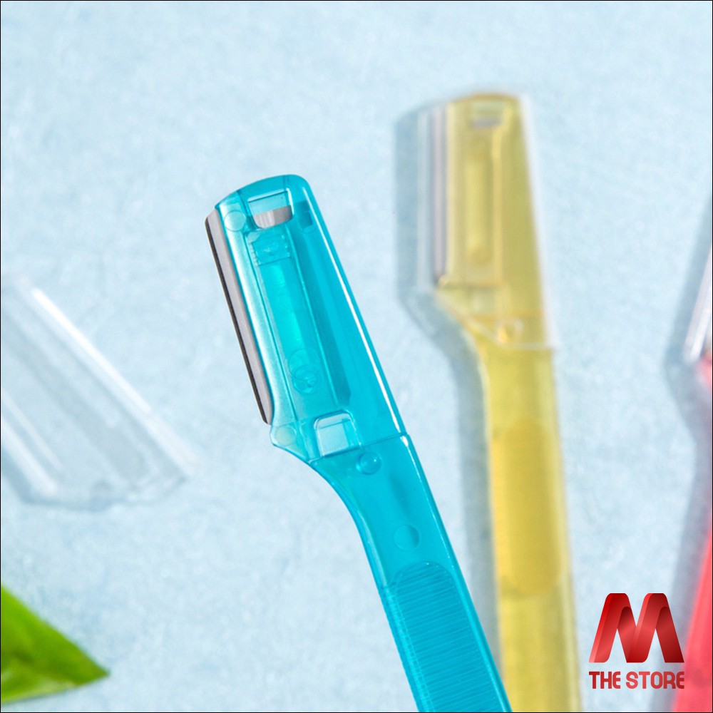Dao cạo mặt và lông mày lưỡi đơn thân nhựa KAI 4186 set 3 chiếc