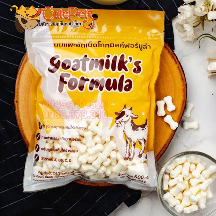 Xương thưởng sữa dê Goat's milk formula 500g bổ sung canxi dành cho thú cưng - CutePets