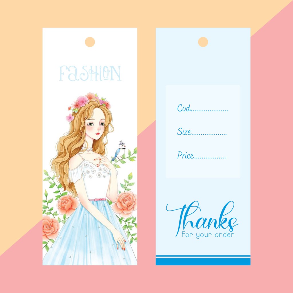 SET bộ 2 NHÃN MÁC TAG QUẦN ÁO giúp nâng cao thương hiệu cho shop -  set 100 bộ - mẫu 01