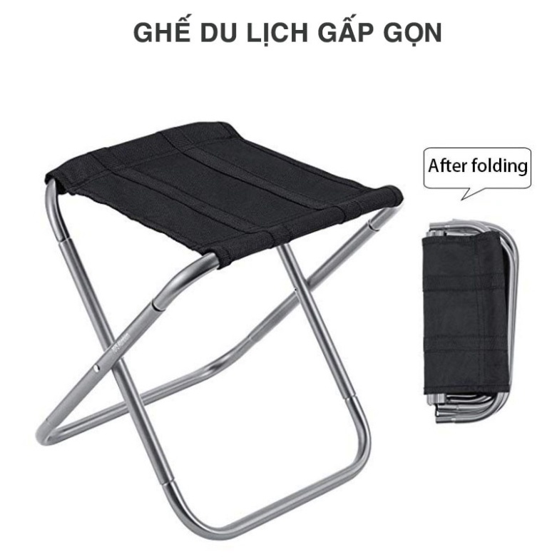 Ghế gấp gọn mini đi du lịch, cắm trại, Ghế xếp INOX câu cá NHỎ GỌN tiện dụng, HỢP KIM NHÔM cao cấp