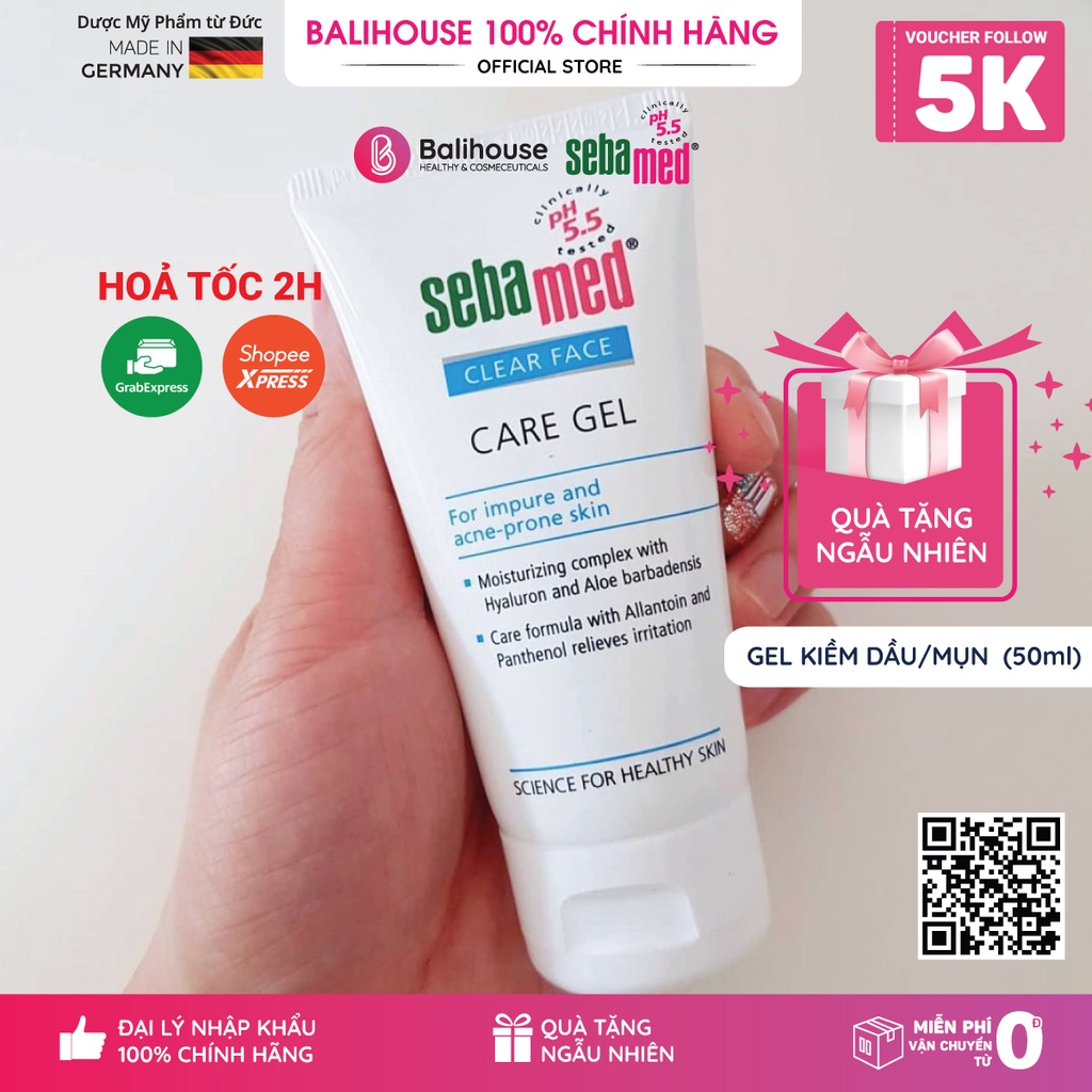 Gel giảm nhờn dành cho da mụn Sebamed Clear Face pH5.5