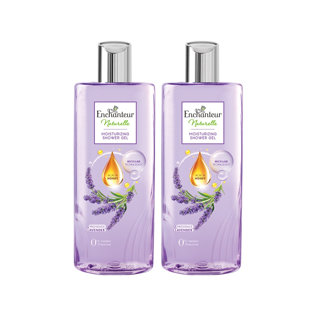 Bộ 2 Sữa tắm dưỡng da thiên nhiên Enchanteur Naturelle hương hoa Lavender 260gr/Chai