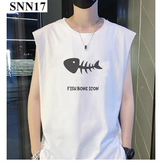 Áo Thun Ba Lỗ In Họa Tiết Xương Cá - SNN17