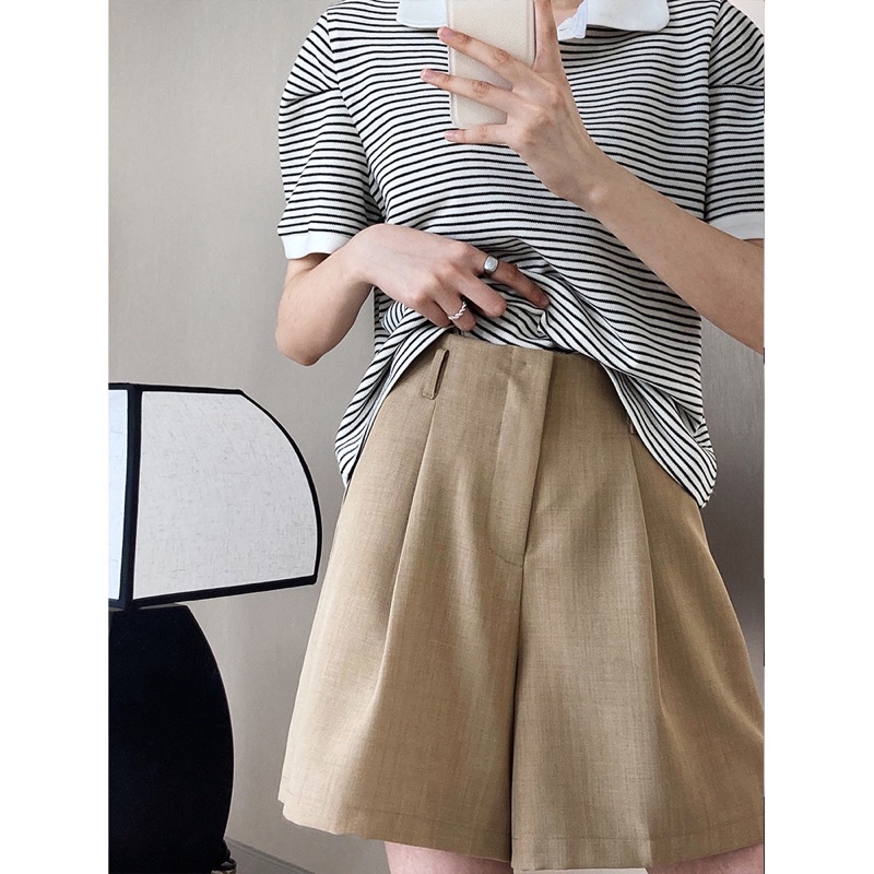 Quần short vải cạp cao - Q001