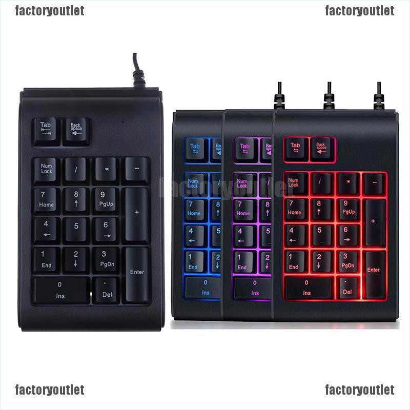 {factoryoutlet} 19 Keys number keyboard USB wired mechanical numpad mini numeric Keypad with LED adover