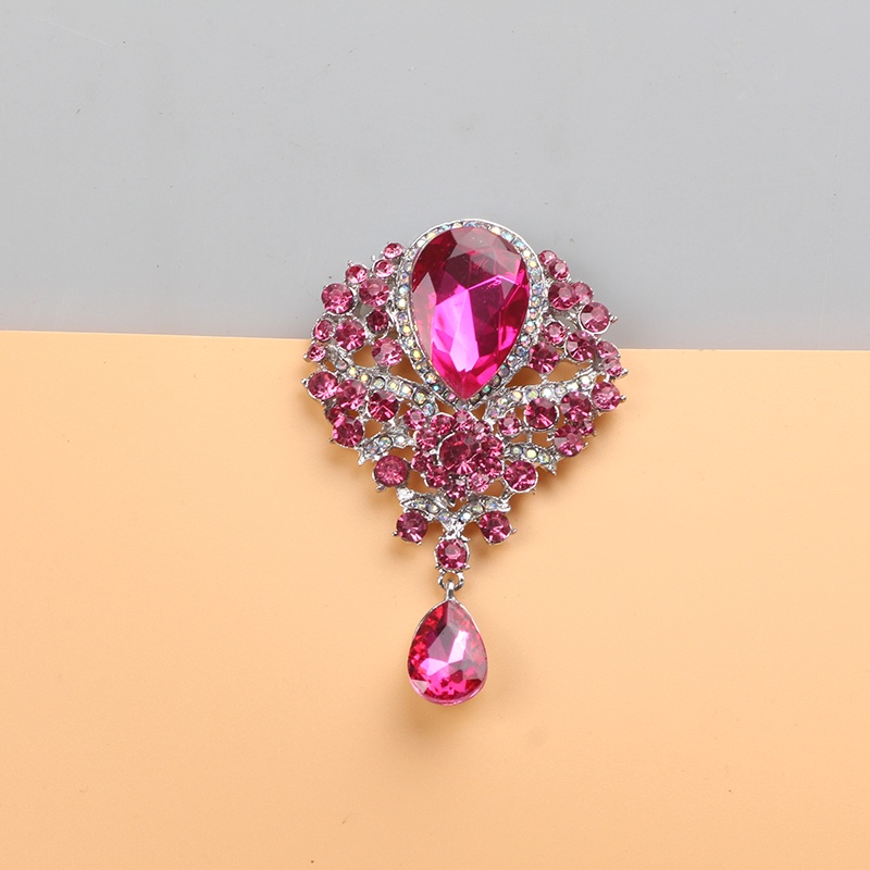 Ghim Cài Áo Hình Hoa Pha Lê Cỡ Lớn Phong Cách Anh Quốc Thời Trang Cổ Điển